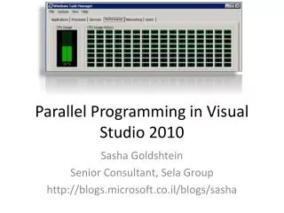 Parallel Programming in Visual Studio 2010