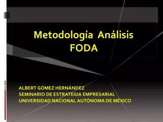 Metodología Análisis FODA