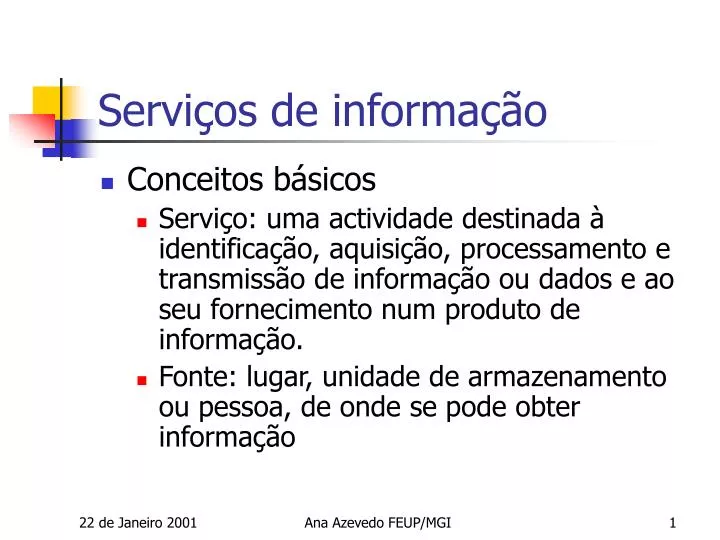 PPT - Serviços De Informação PowerPoint Presentation, Free Download ...