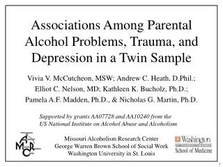 Associations Among Parental Alcohol Problems, Trauma, and Depression in a Twin Sample