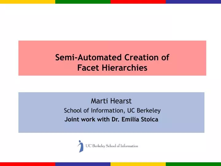 semi automated creation of facet hierarchies