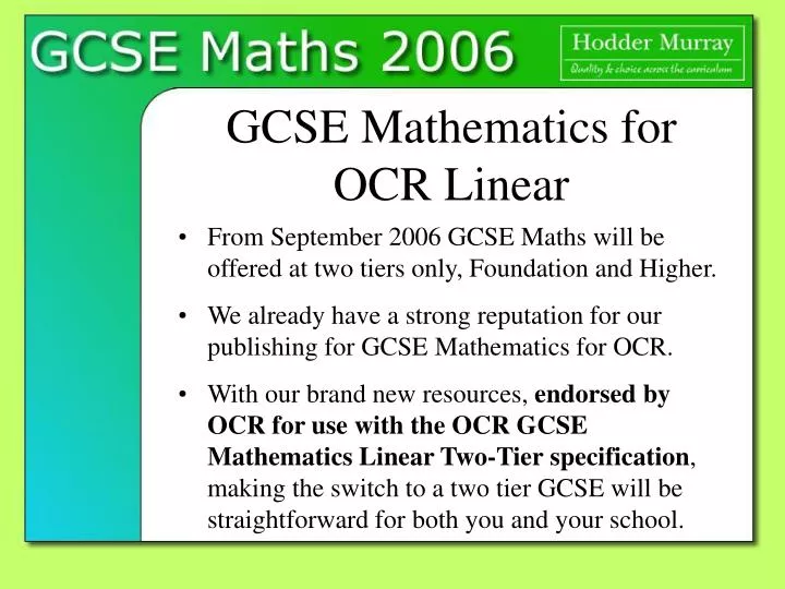 gcse mathematics for ocr linear
