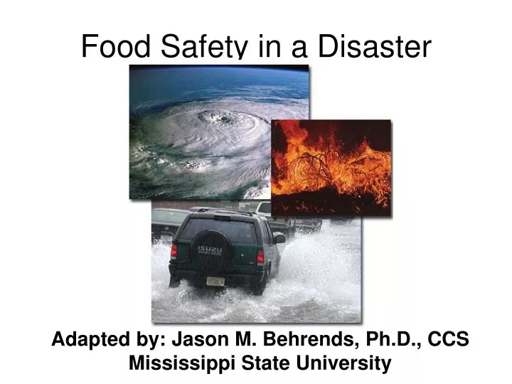 food safety in a disaster