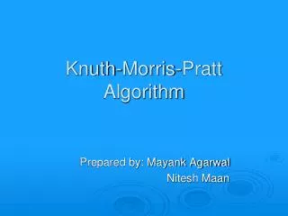 Knuth-Morris-Pratt Algorithm