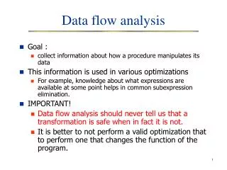 Data flow analysis