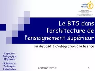 Le BTS dans l’architecture de l’enseignement supérieur