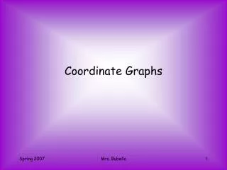 Coordinate Graphs
