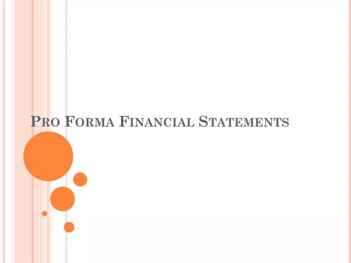 pro forma financial statements