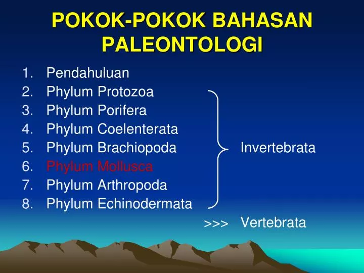pokok pokok bahasan paleontologi