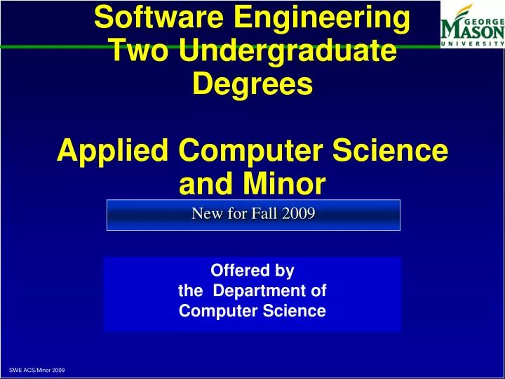 software engineering two undergraduate degrees applied computer science and minor