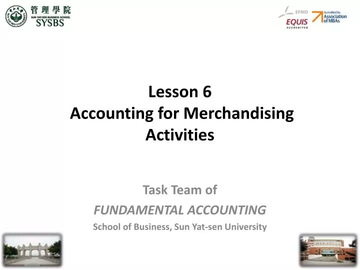 lesson 6 accounting for merchandising activities