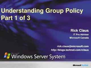 Understanding Group Policy Part 1 of 3