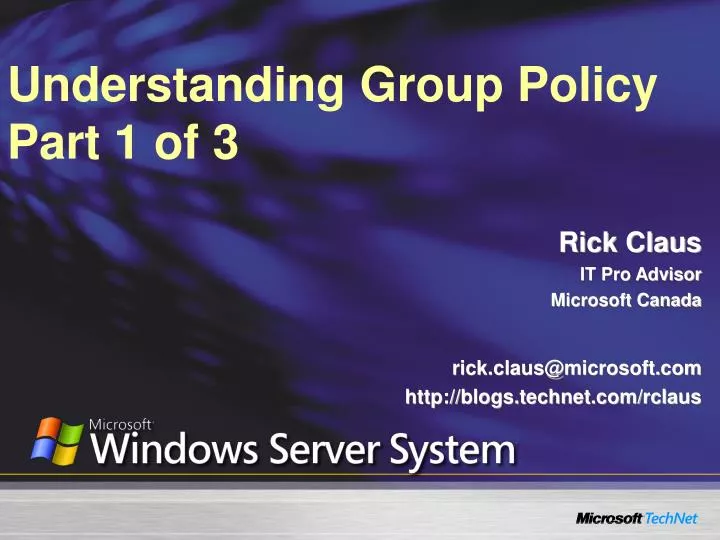 understanding group policy part 1 of 3