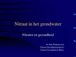 Nitraat in het grondwater