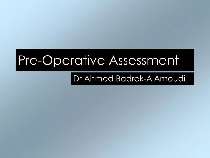 pre operative assessment