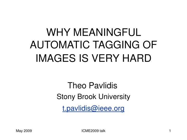 why meaningful automatic tagging of images is very hard