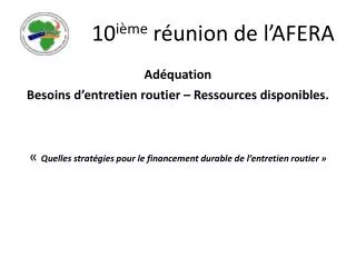 10 ième réunion de l’AFERA