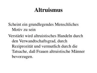 altruismus