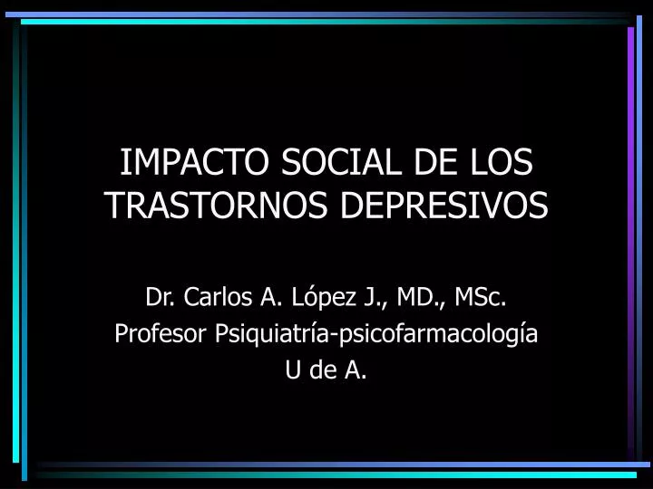 impacto social de los trastornos depresivos