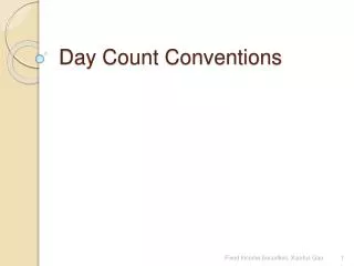 Day Count Conventions