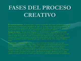 fases del proceso creativo