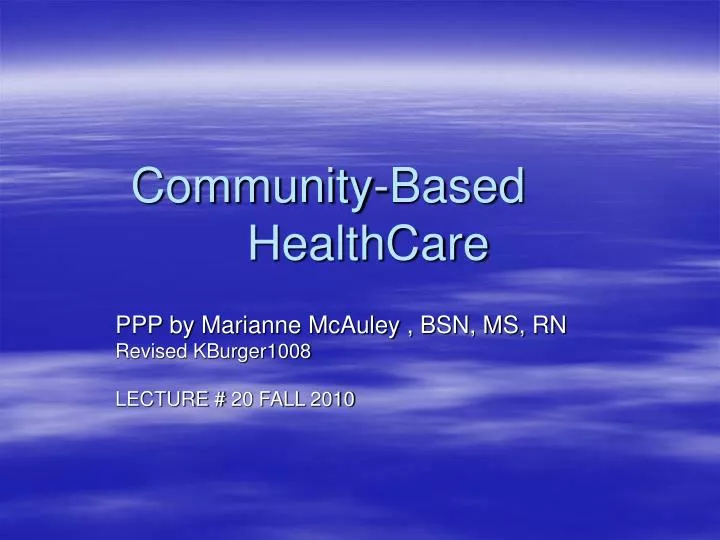 community based healthcare