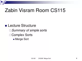 Zabin Visram Room CS115