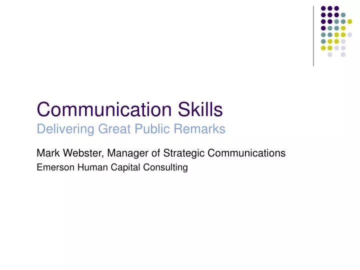 communication skills delivering great public remarks