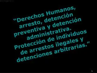 “ Derechos Humanos, arresto, detención preventiva y detención administrativa. Protección de individuos de arrestos ilega