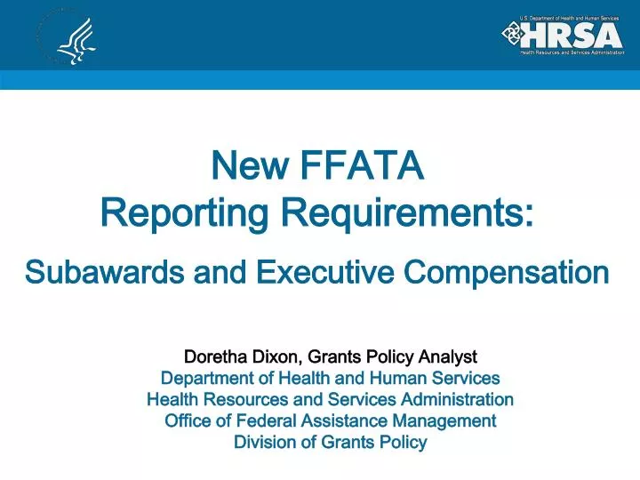 new ffata reporting requirements subawards and executive compensation