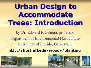 Urban Design to Accommodate Trees: Introduction