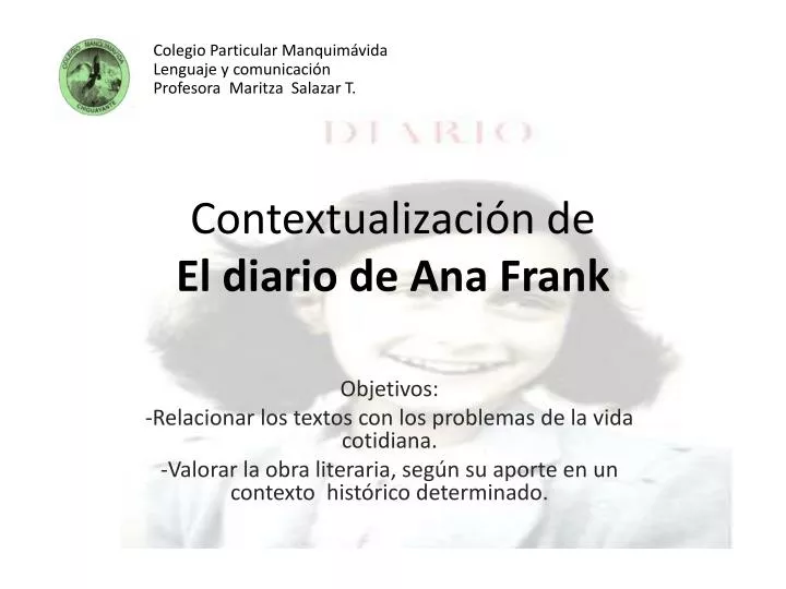 contextualizaci n de el diario de ana frank