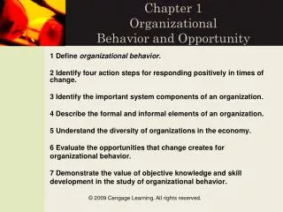 Chapter 1 Organizational Behavior and Opportunity