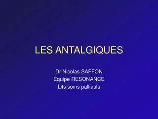les antalgiques