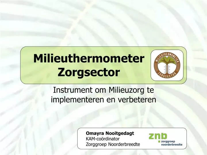 milieuthermometer zorgsector