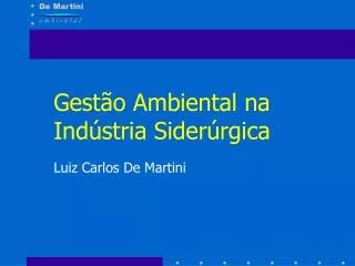 Gestão Ambiental na Indústria Siderúrgica Luiz Carlos De Martini