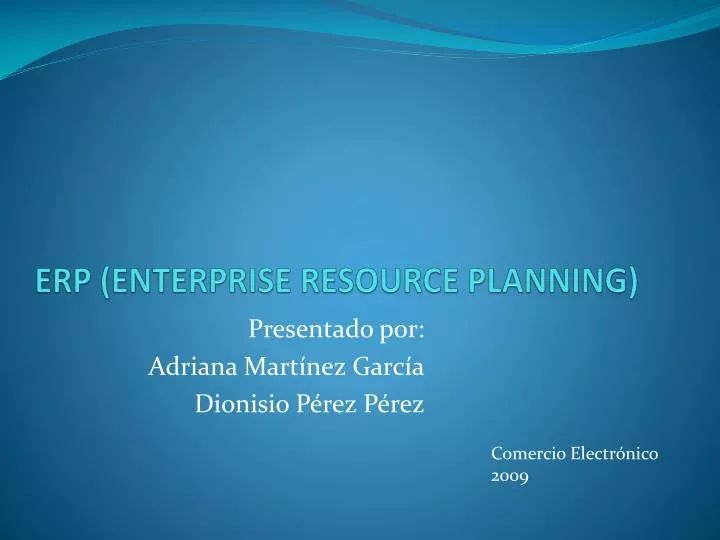 erp enterprise resource planning