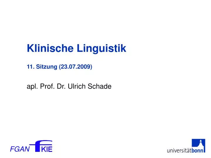 klinische linguistik 11 sitzung 23 07 2009