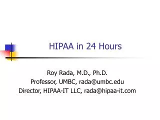 HIPAA in 24 Hours