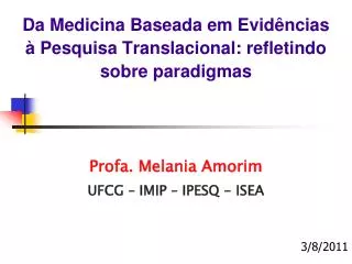 da medicina baseada em evid ncias pesquisa translacional refletindo sobre paradigmas