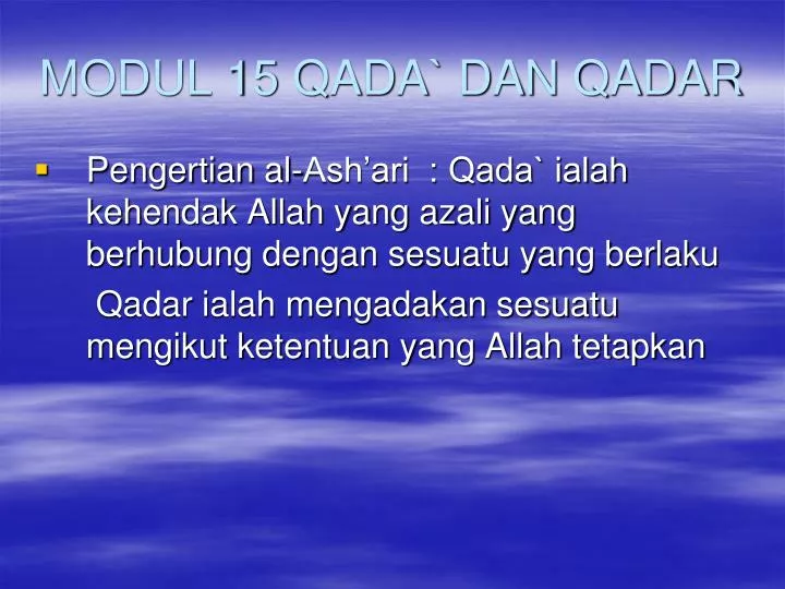 modul 15 qada dan qadar