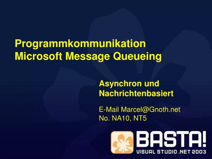 programmkommunikation microsoft message queueing