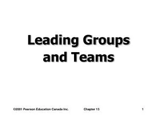 Leading Groups and Teams