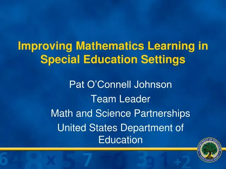 improving mathematics learning in special education settings