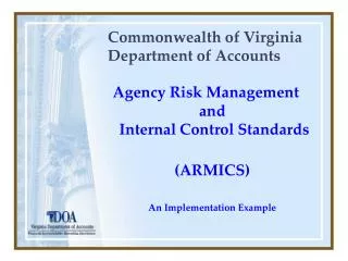 Commonwealth of Virginia Department of Accounts