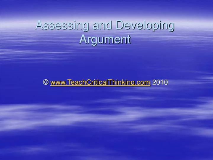assessing and developing argument