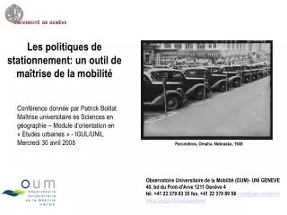 Les politiques de stationnement: un outil de maîtrise de la mobilité