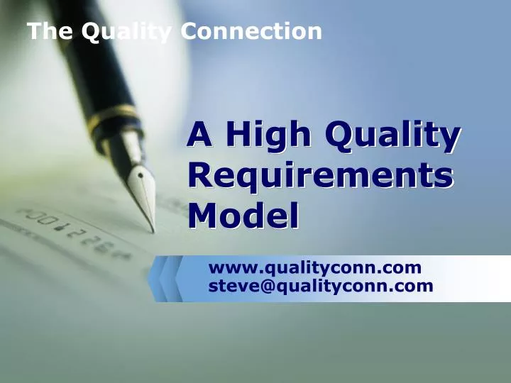 a high quality requirements model