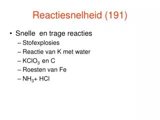 reactiesnelheid 191