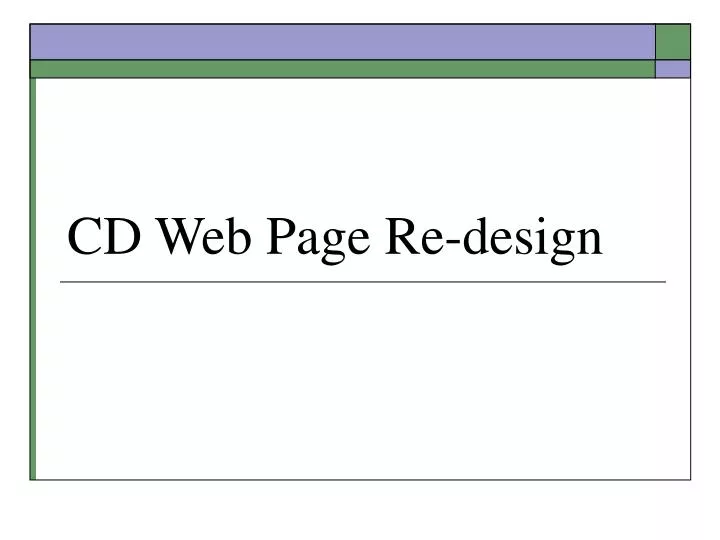cd web page re design